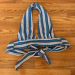Striped cropped halter tank